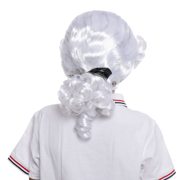 White Colonial George Washington Wig For Role Play Cosplay - Child