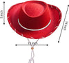 Red Felt Cowboy Hats for Kids Cosplay Accessories, 3 Pack