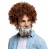 Brown Afro Wig with Beard - Adult