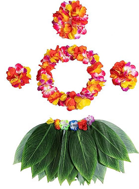 Hawaiian Dancer Cosplay Costume Set in Warm Colors