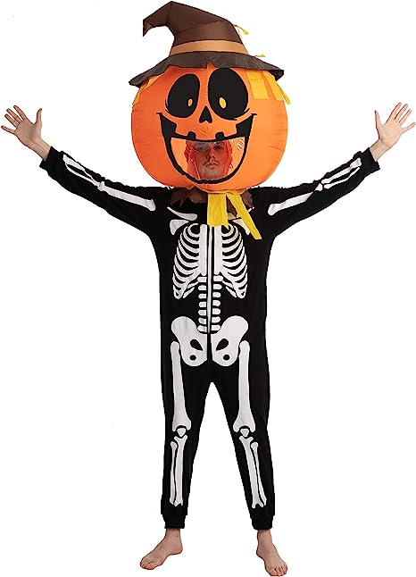 Pumpkin Bobble Head Inflatable Costume - Adult