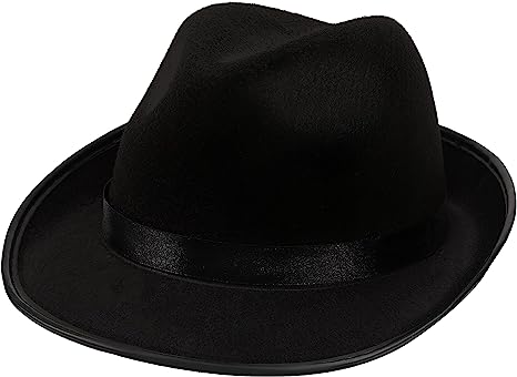 Black Gangster Hat, 3 Pcs - Adult