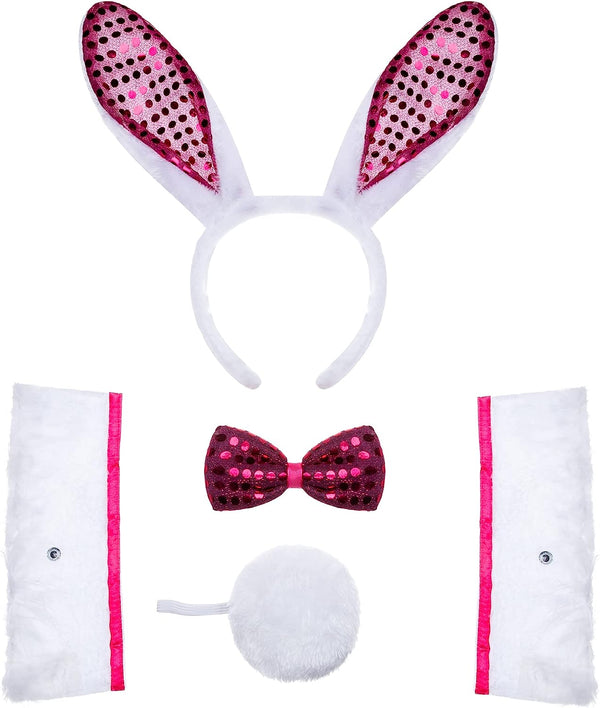 White Bunny with Sequins Cosplay Accessories Set