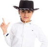 Black Felt Cowboy Hats for Kids Cosplay, 3 Pack