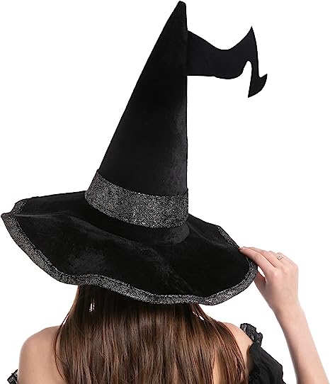 Velvet Black Witch's Hat Cosplay Accessory - Adult