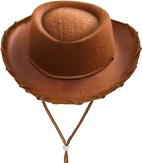 Brown Felt Cowboy Hats for Kids, 3 Pack