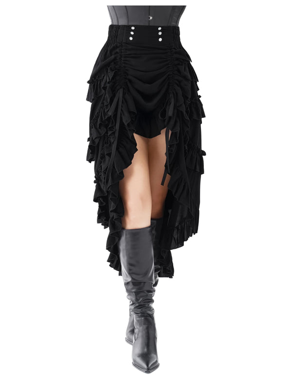 Women Steampunk Mullet Skirt Costume