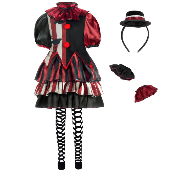 Girls Scary Clown Costume