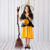 Halloween Witch Vine-Patterned Broom Brown Cane