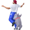 Inflatable Dog Costumes for Adults, Biting By a Gray Bulldog