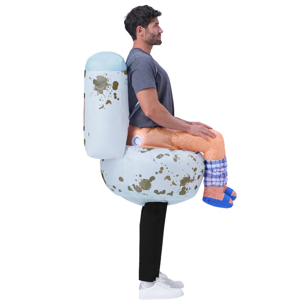 Adults Inflatable Costumes, Sitting on a Toilet Inflatable Costume