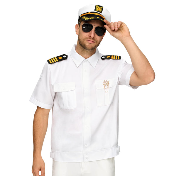 5 PCs Halloween Captain Costume Men