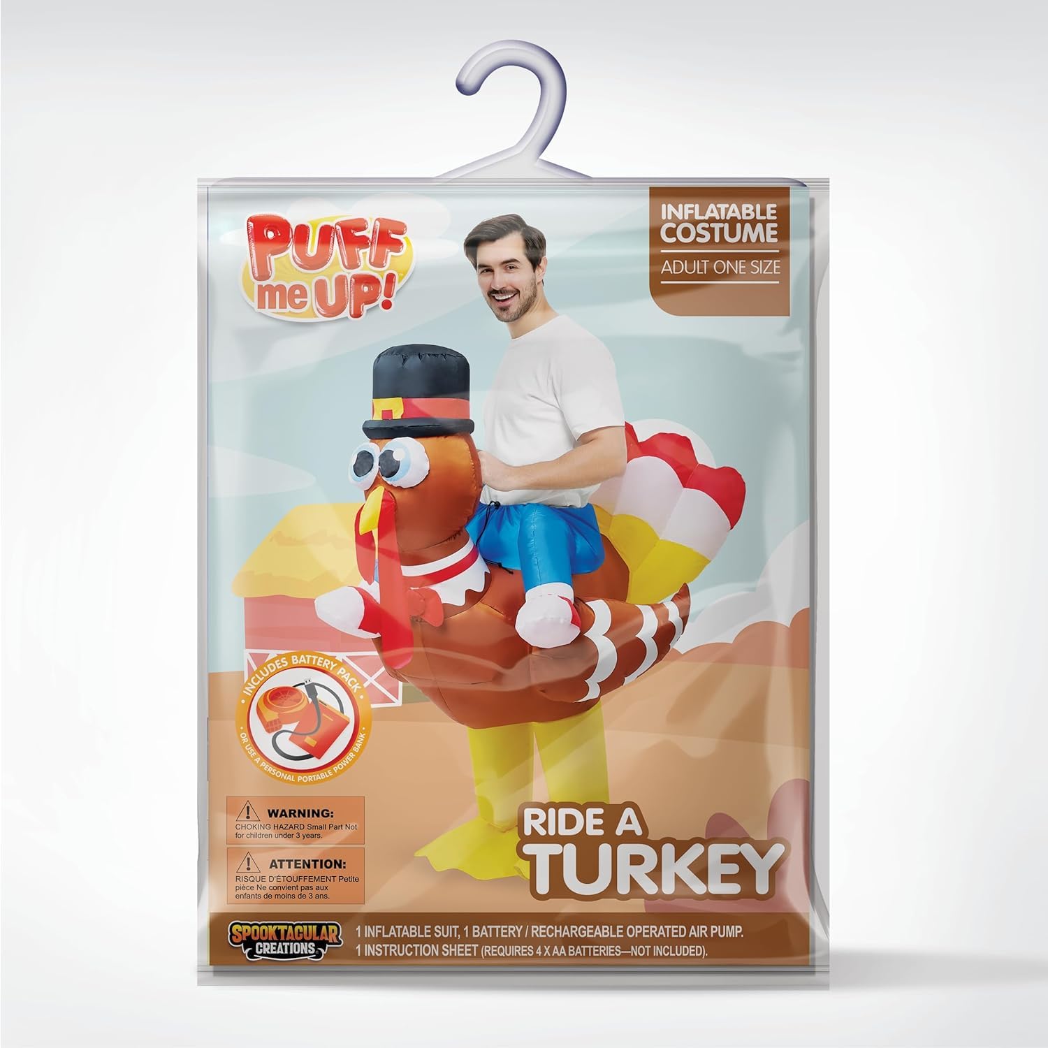Turkey Ride Umu Thanksgiving Turkey Inflatable Costume for Adult, Blow up Costume ...