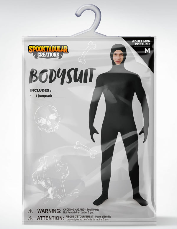 Mens Halloween Costume Open Face Bodysuit Jumpsuit