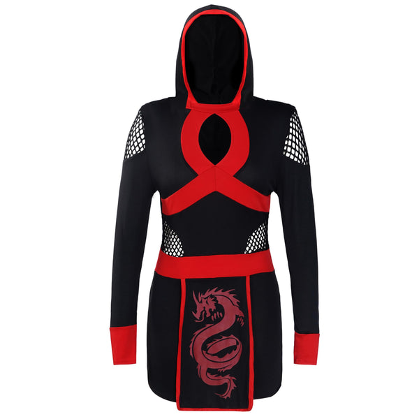 Halloween Ninja Costume Adult with Mask Women's Plus