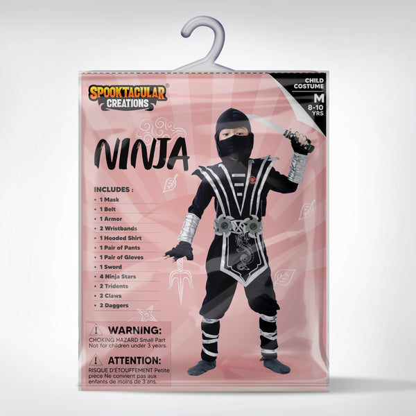 Silver Ninja Costume Set - Child
