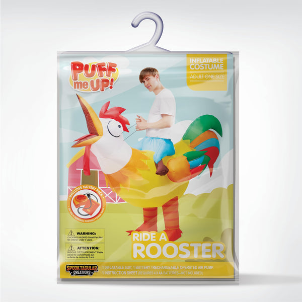 Ride on Rooster Inflatable Costume Adult