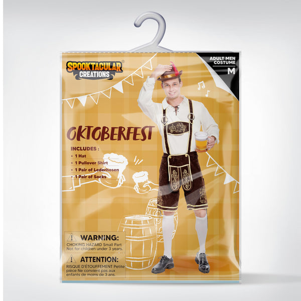Men’s German Bavarian Oktoberfest Costume Set - Dark Brown