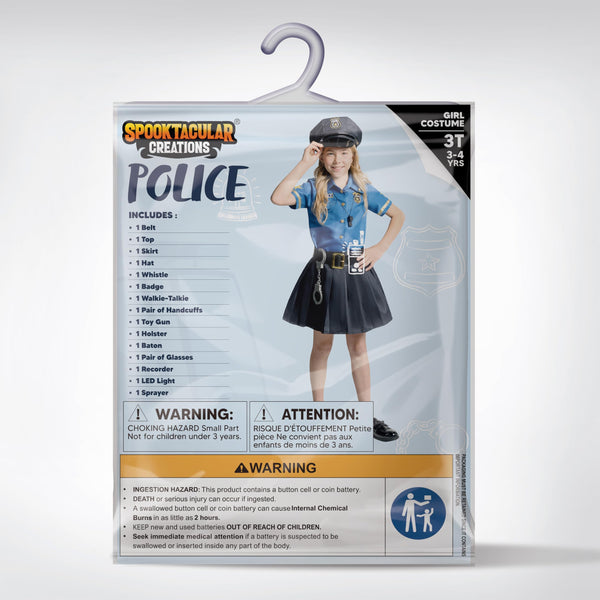 Halloween Police Officer Costume for Girls