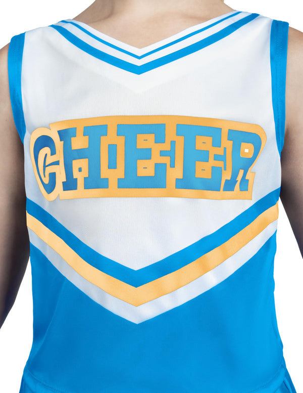 Halloween Girl Cheerleader Costume, Cheer Uniform Set - Sky Blue
