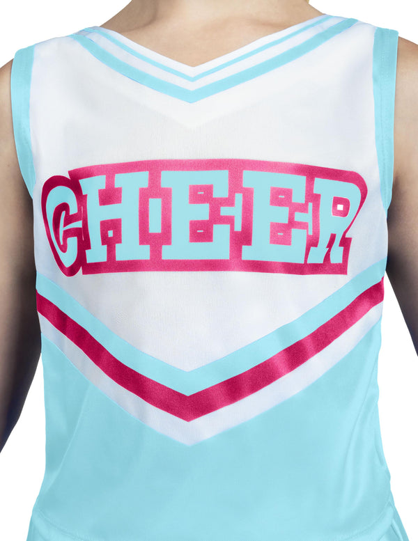 Halloween Girl Cheerleader Costume, Cheer Uniform Set-Light Blue