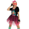 80s Costume Set with T-Shirt Tutu Headband & Other Halloween Cosplay Accessories