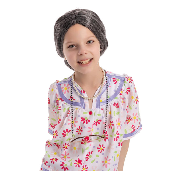 Straight Granny Wig Cosplay Kit Accessories