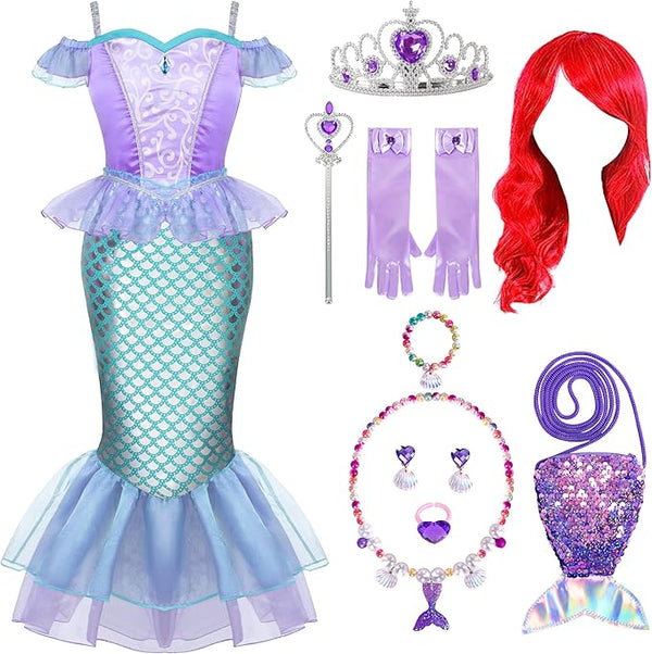 Mermaid Costume, Princess Mermaid Dress for Girls