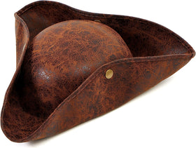 Leather Colonial Tricorn Hat