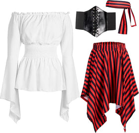 Adult Women Halloween Renaissance Pirate Costume