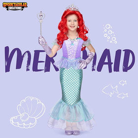 Mermaid Costume, Princess Mermaid Dress for Girls