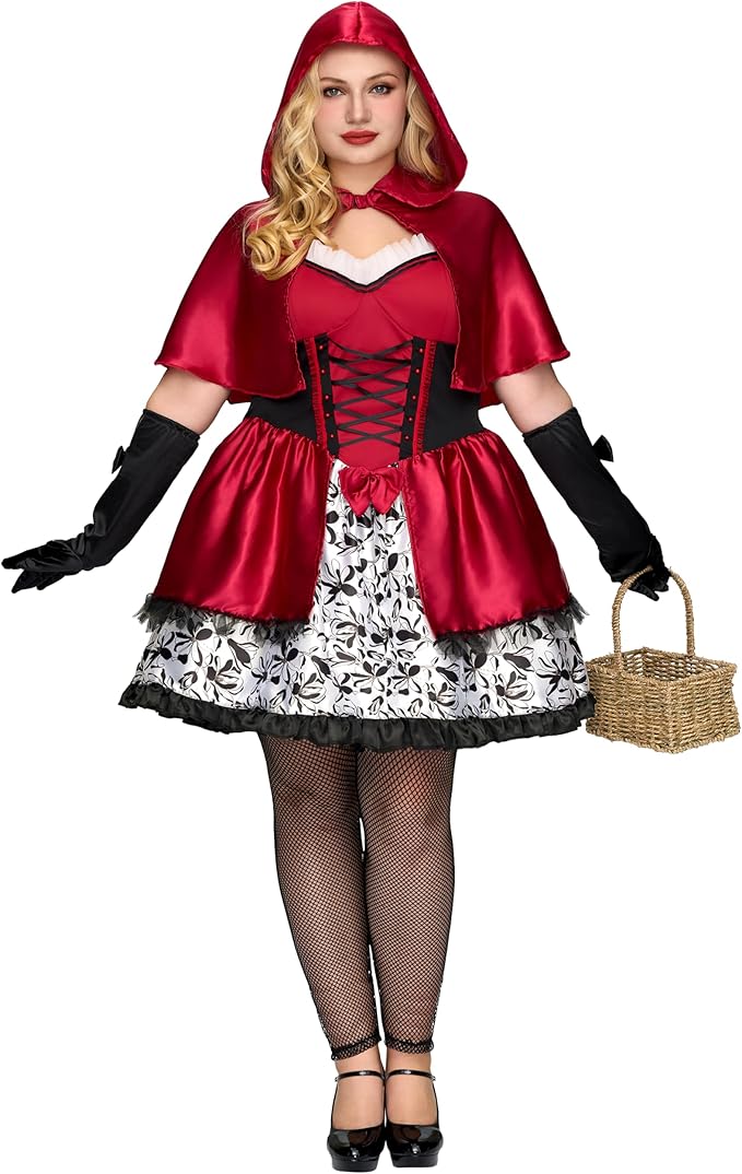 red dress costumes for halloween Adult Red Riding Hood Plus Size Halloween Costume