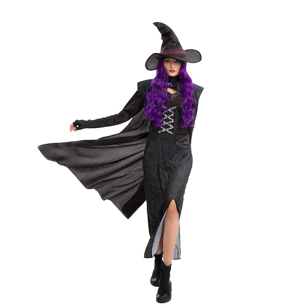 Women Long Purple Curly Wig Cosplay Kit - Adult