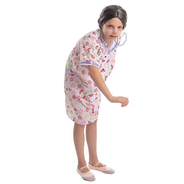 Straight Granny Wig Cosplay Kit Accessories