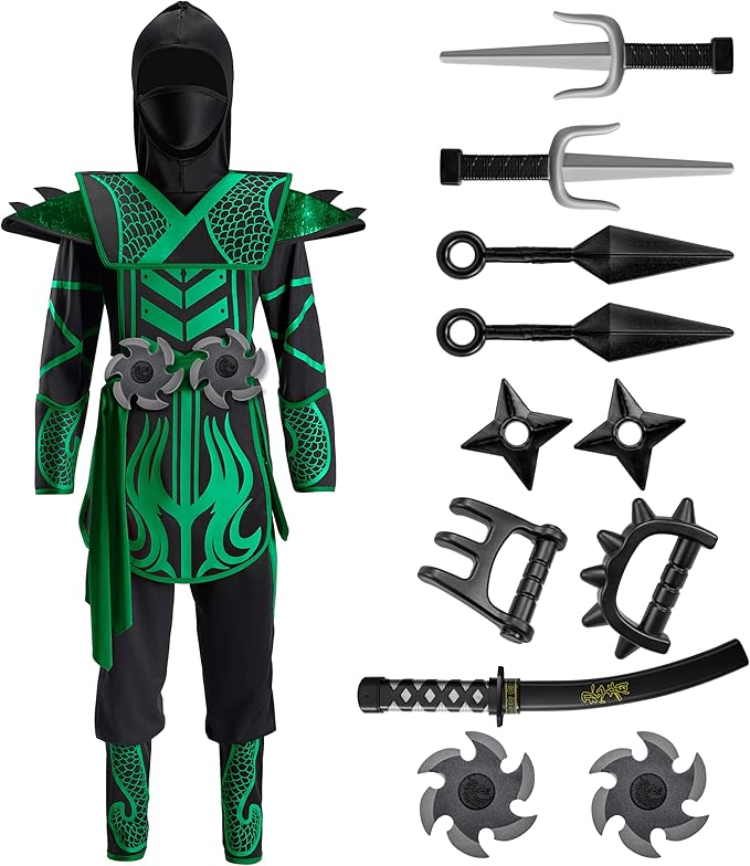 skyllc Ninja Costume Enfants, Garçons Ninja Cosplay Ensemble | avec Gants Fléchettes baïonnette - pour Jeu de Rôle Halloween Fête de Noël Carnaval, Taille S skyllc Ninja Costume Enfants, Garçons Ninja Cosplay Ensemble | avec Gants Fléchettes baïonnette - pour Jeu de Rôle Halloween Fête de Noël Carnaval, Taille S