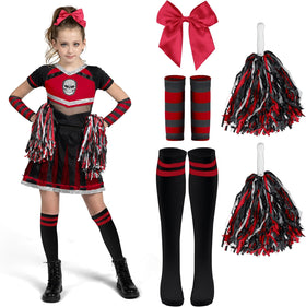 Halloween Cheerleader Costume Girls, Skull Scary