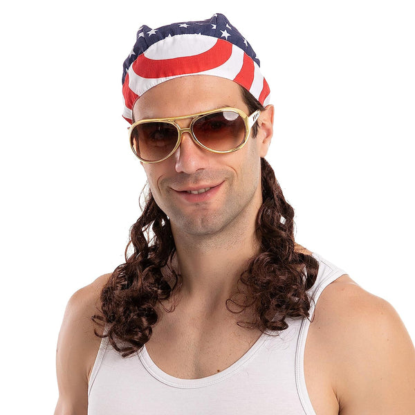 Men Mullet Wig Cosplay - Adult, 2 Pcs