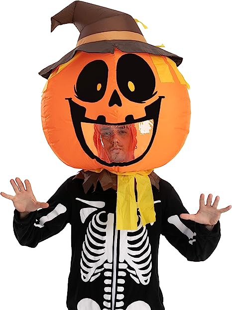 Pumpkin Bobble Head Inflatable Costume - Adult