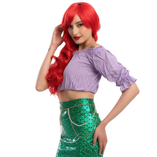 Women Long Red Curly Wig Cosplay Role Play- Adult