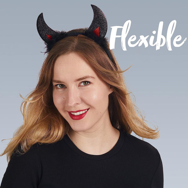 Black Devil Horns Headband