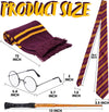 Wizard costume accessories set with glasses, tie, wand and scarf