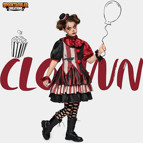 Girls Scary Clown Halloween Costume
