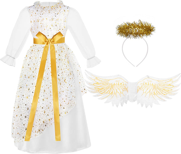 Halloween Angel Costume Girls, Golden