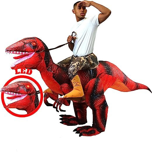 Inflatable Ride-On Red Raptor Costume | Spooktacular Creations