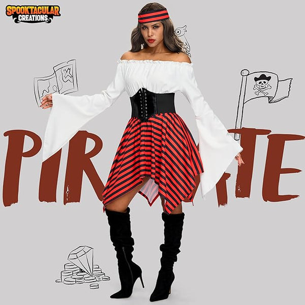 Adult Women Halloween Renaissance Pirate Costume