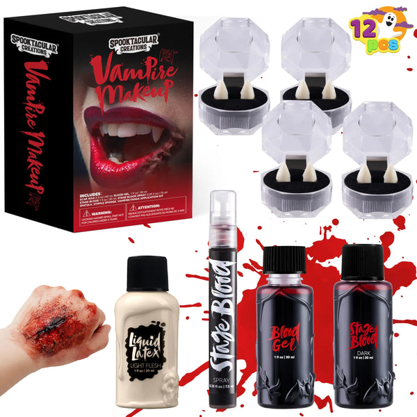 8Pcs Halloween Vampire Makeup Kit for Adult and Kids