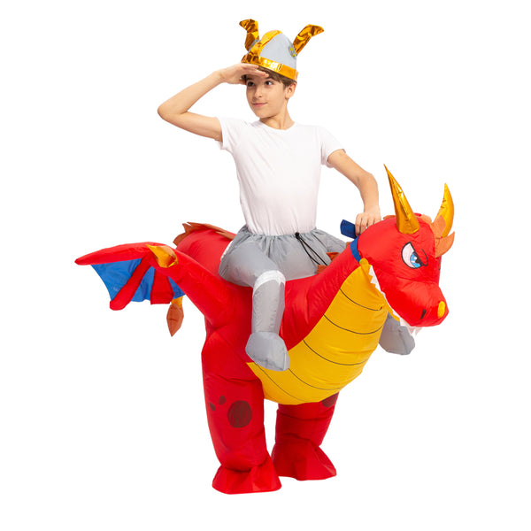 Inflatable Ride-On Fire Dragon Costume - Child