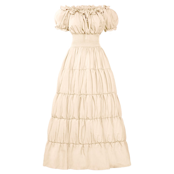 Halloween Women Renaissance Costume-Beige