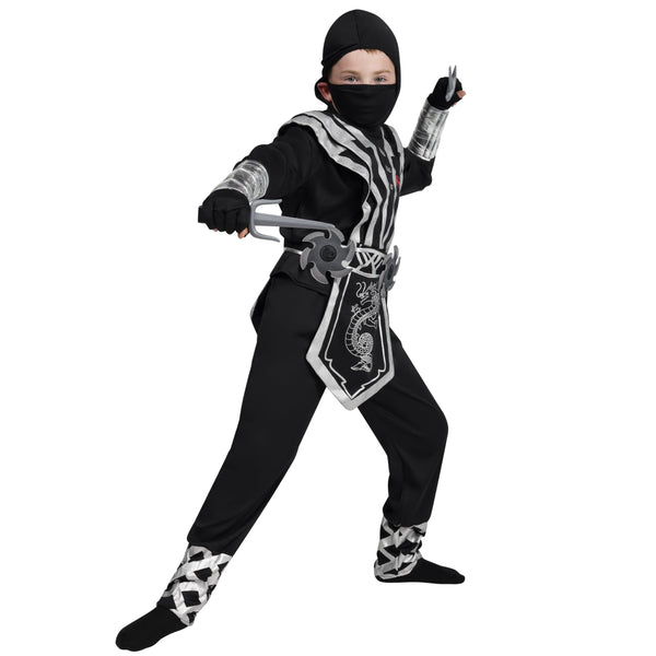 Silver Ninja Costume Set - Child