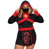 Halloween Ninja Costume Adult with Mask Women's Plus